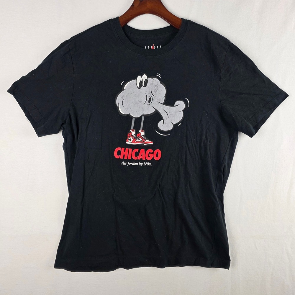 Jordan Men's Chicago Air Jordan Windy City Graphic Black T-Shirt Size L